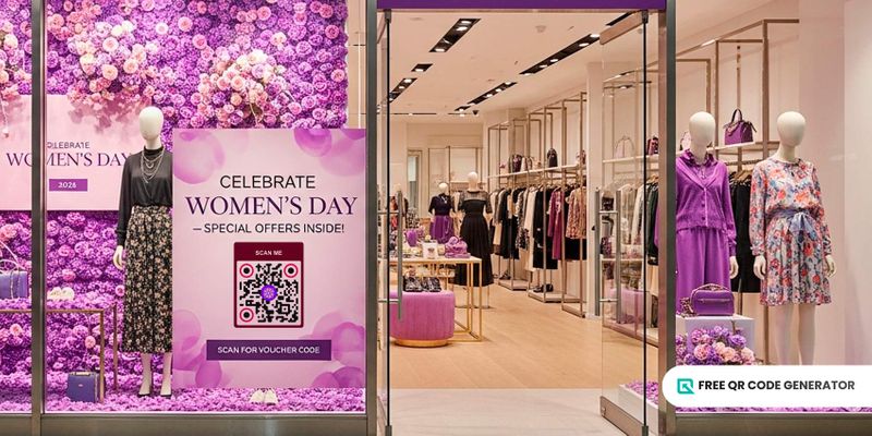 Women's day discount QR code